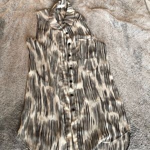 Long Sheer Sleeveless buttondown